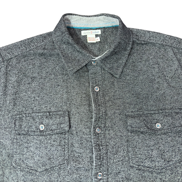 Carbon 2 Cobalt Black Denim Long Sleeve Button Up Shirt Jacket Men's Size Medium - Picture 3 of 15